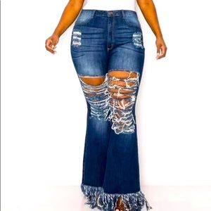Plus Size Distressed Jeans
